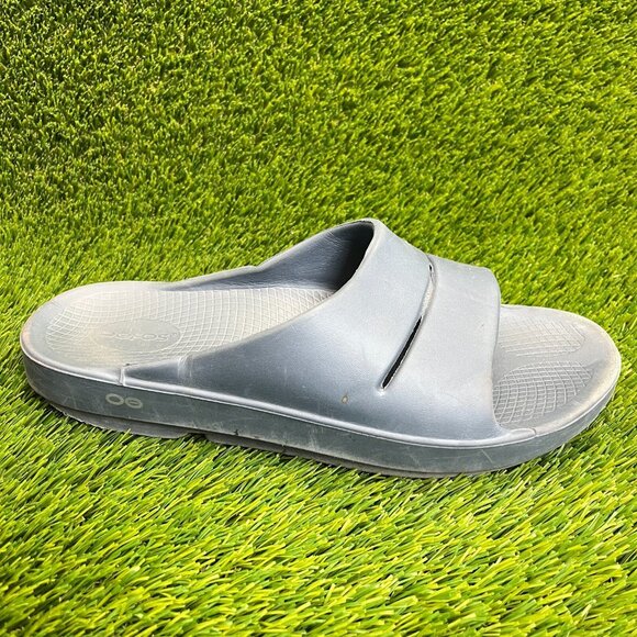 Oofos OOahh Mens Size 11 Gray Blue Beach Outdoor Sport Recovery Slides Sandals main image 2